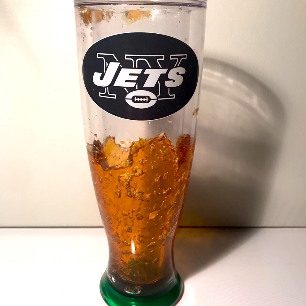 Football New York Jets Freezable Pilsner Glass Cup 16 oz